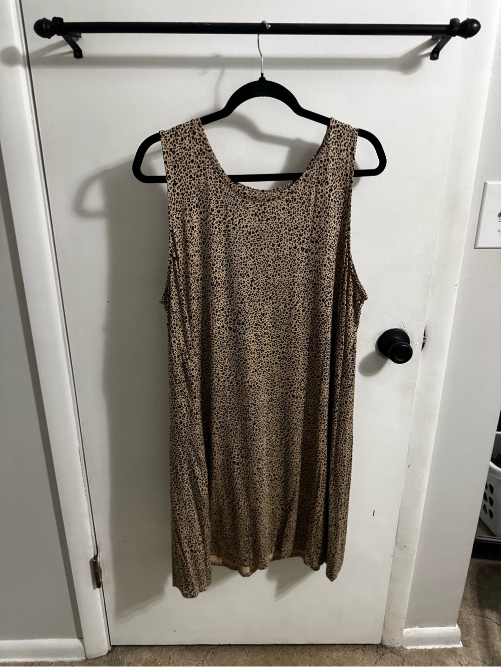 Amazon Essentials Leopard Print Sleeveless Dress in Tan and Black